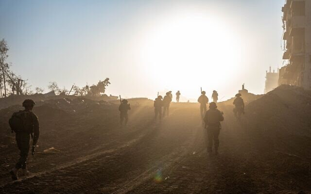 IDF troops seen operating inside the Gaza Strip in this handout photo released for publication on January 5, 2024. (Israel Defense Forces)