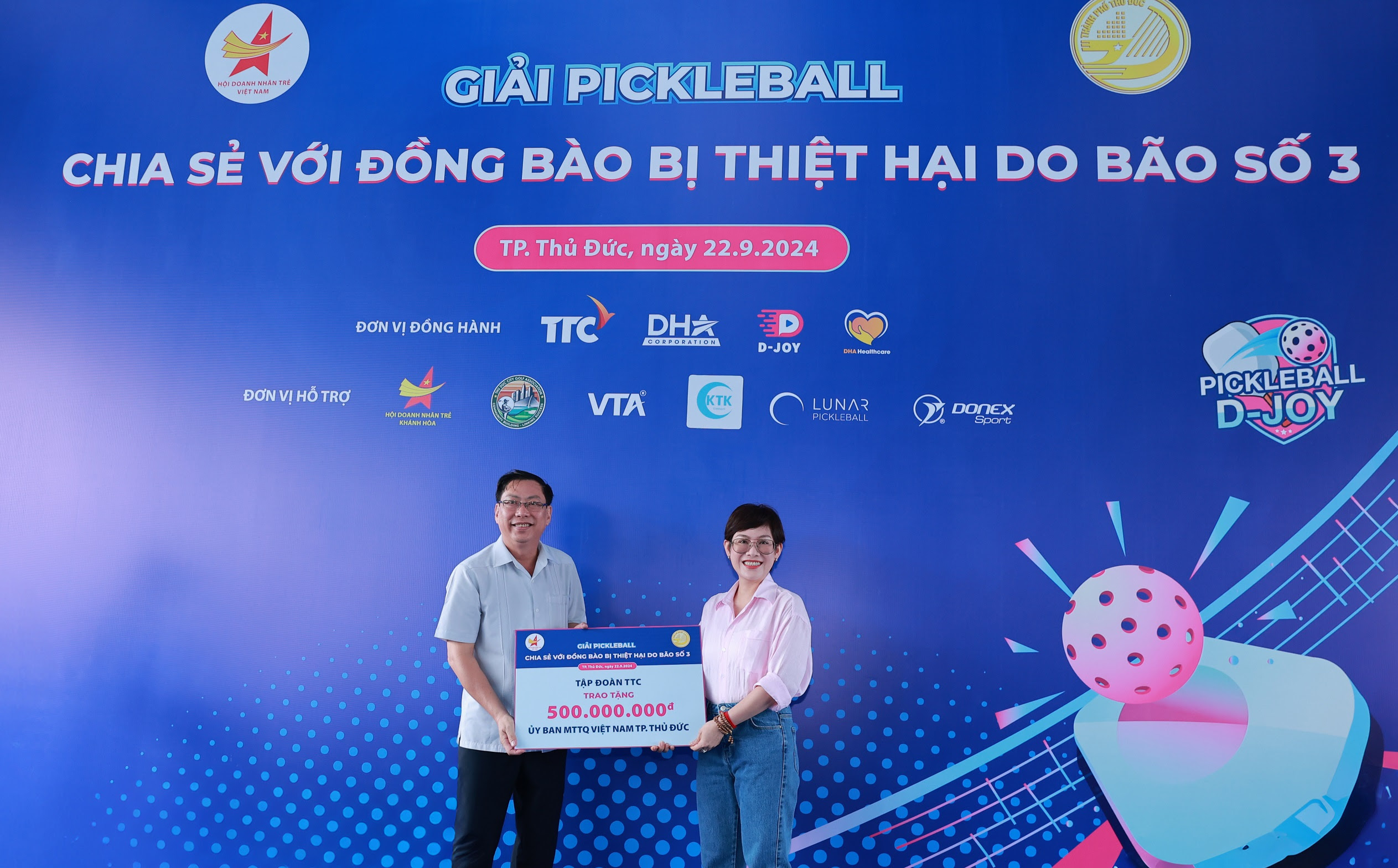 Giải Pickleball góp 2,8 tỷ đồng hỗ trợ đồng bào bị thiệt hại do bão số 3 - Ảnh 3.