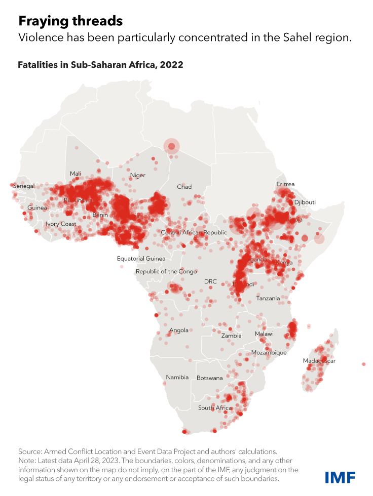 fatalities in sub-Saharan Africa, 2022