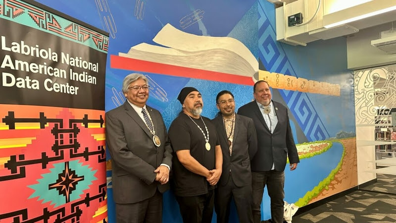 Officials at the grand opening of the Labriola National American Indian Data Center at Arizona State University. (Photo by Shondiin Silversmith/Arizona Mirror)