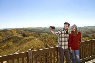 Loess Hills couple taking selfie 