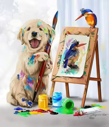 Dog-Painting-Kingfisher