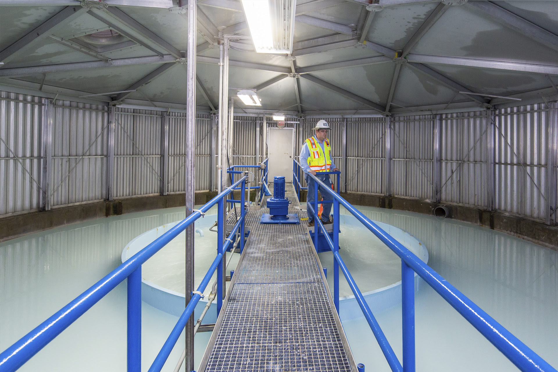 Inside lime saturator at Tampa Bay Seawater Desalination Facility