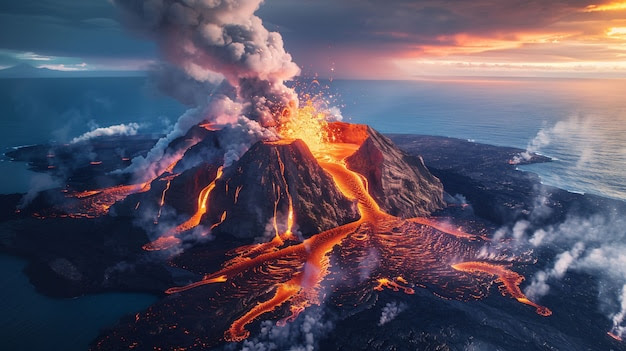 Volcanic crater natural disaster