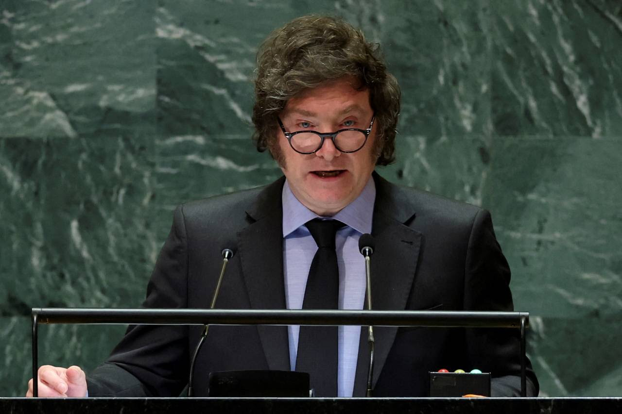 O presidente argentino, Javier Milei discursa na ONU -
24/09/2024
(Foto: Mike Segar/Reuters)
