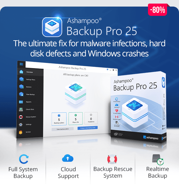 World Backup Day Sale - 80% OFF on Ashampoo Backup Pro 25