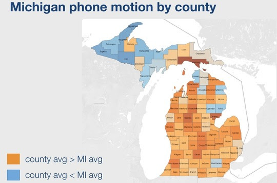 Michigan phone motion by county