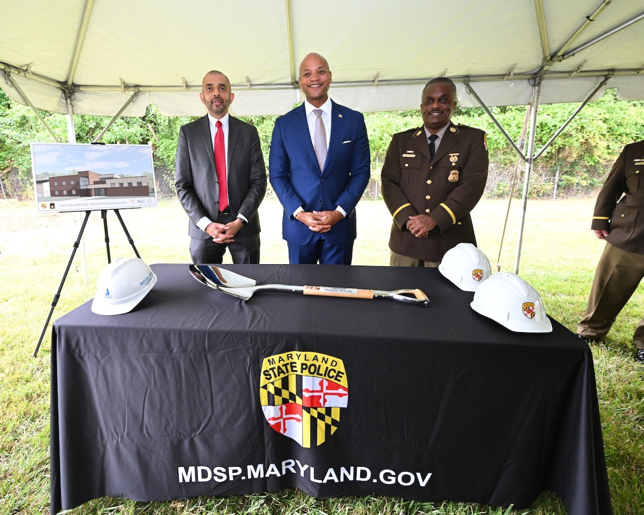 Governor Moore At Groundbreaking for New State Police Tactical Services Administration Building