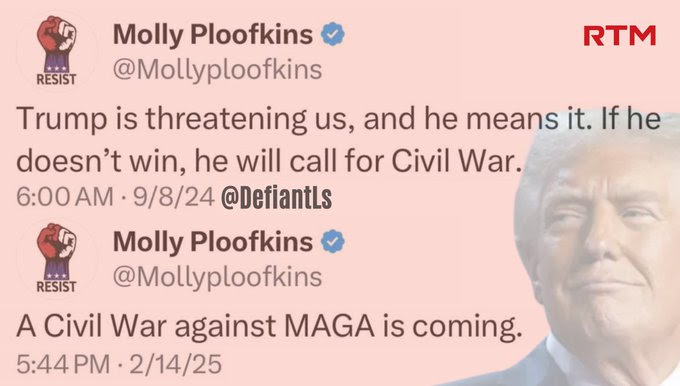 Hypocrite Molly Ploofkins takes both side on the idea of a Civil War.