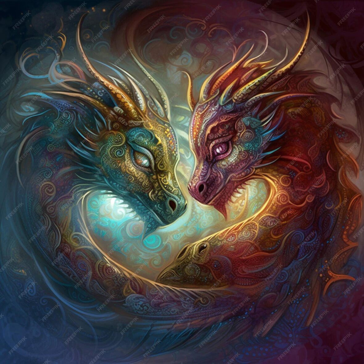 The Dragon Guardians of the twin energies of Lemuria Atlantis