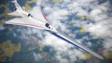 X-59 in Flight Over Land