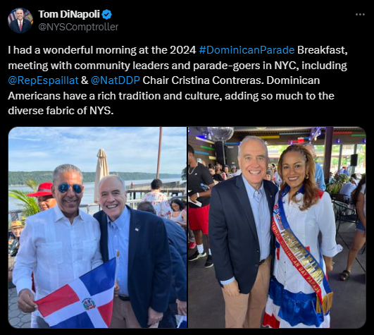 State Comptroller DiNapoli at the Dominican Parade