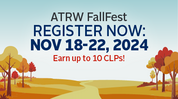 ARTW FallFest flyer: Register Now Nov. 18-22, Earn up to 10 CLPs, autumn themed background design