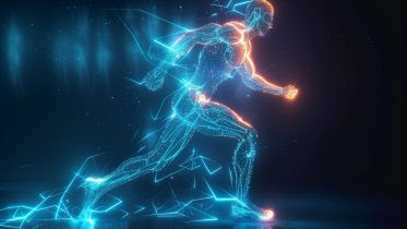 Glowing Wireframe Sprinting