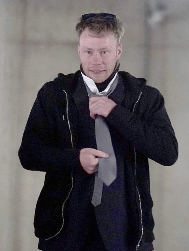 Adam Carruthers arriving at Newcastle Crown Court.