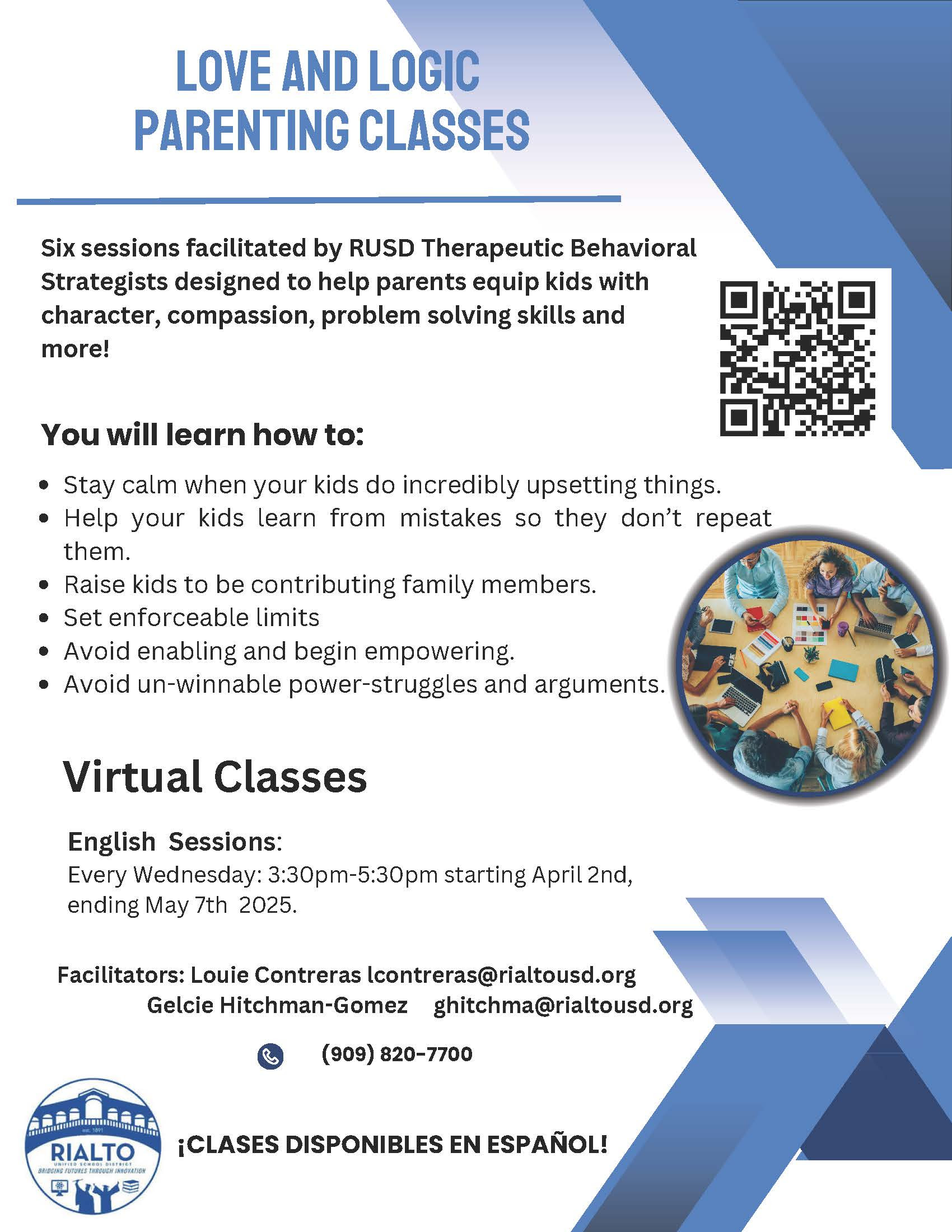 LOVE AND LOGIC PARENTING CLASSES FLYER