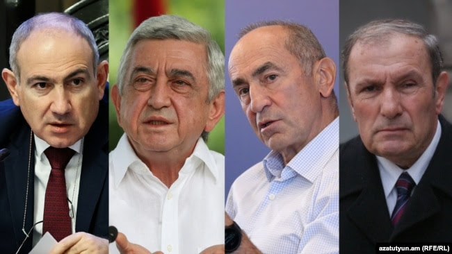 Armenia - Prime Minister Nikol Pashinian and Former Presidents Serzh Sarkisian, Robert Kocharian and Levon Ter-Petrosian.