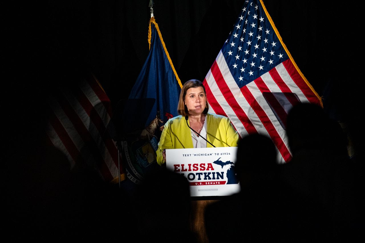 Senate Minority Leader Charles E. Schumer (D-N.Y.) described Sen. Elissa Slotkin (D-Mich.) as “nothing short of a rising star” who connected with Michigan voters in 2024, even as the Democratic presidential ticket lost. (Emily Elconin for The Post)