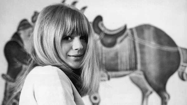 English singer Marianne Faithfull in her Kensington flat in 1965.