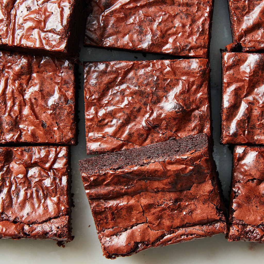 A close-up image of brownies.