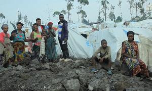 Personas desplazadas por el conflicto se refugian en un campamento de Goma, en el este de la República Democrática del Congo.