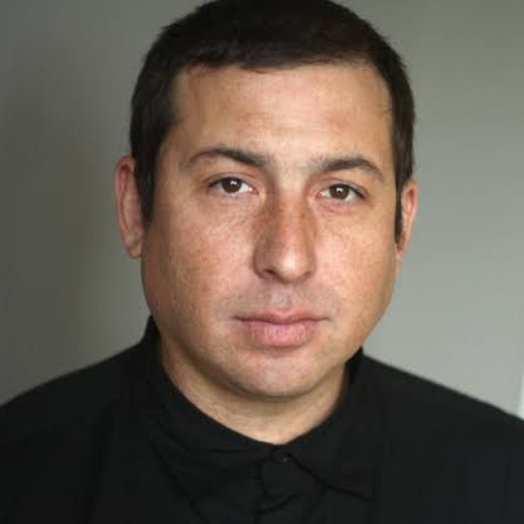 A portrait of Tommy Orange, an indigenous man, wearing a black button-up shirt. There is a smaller photo attached. It is a portrait of Ashley Minner Jones, an indigenous woman, wearing a golden yellow blouse. She has long dark hair.