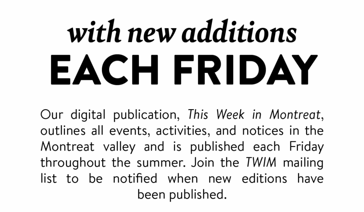 With new additions each Friday - Our digital publication, This Week in Montreat, outlines all events, activities, and notices in the Montreat valley and is published each Friday throughout the summer. Join the TWIM mailing list to be notified when new editions have been published.