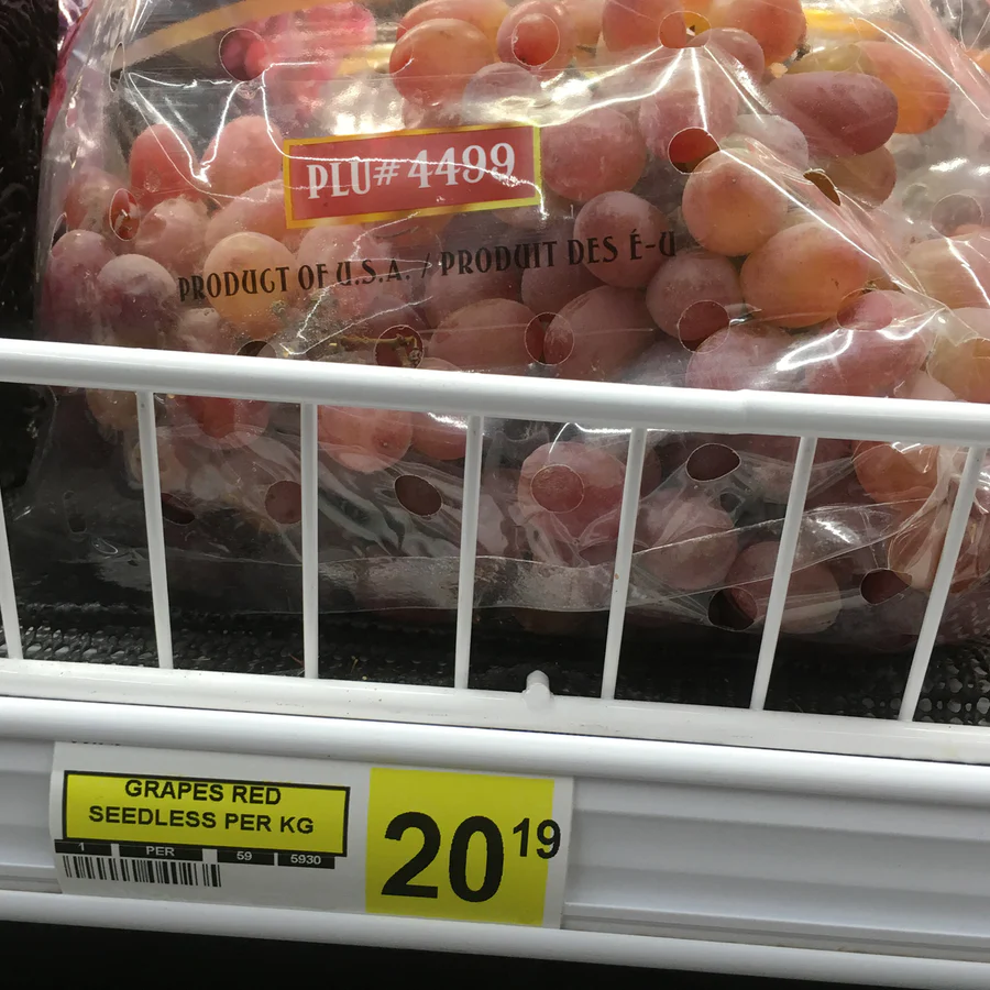 Grapes that $20.19 per Kg