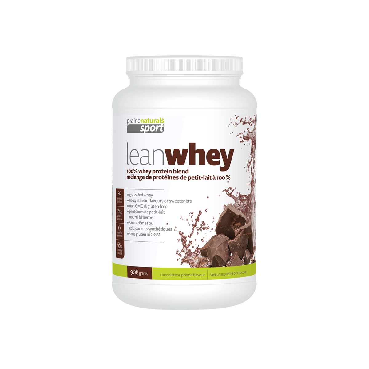 Prairie Naturals Lean Whey Protein - 908 g / Chocolate Flavour