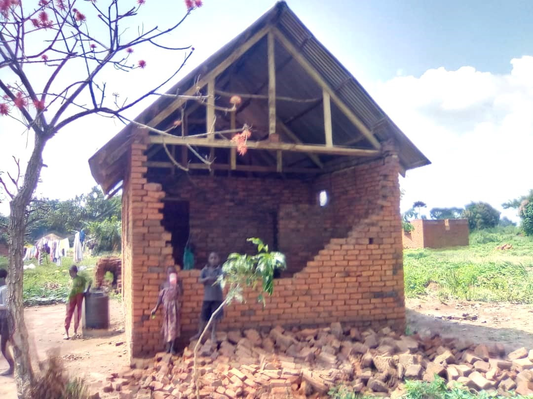  Relatives damaged the home of Tambuze Marijani in Nangi village, Uganda on Jan. 4, 2024. (Morning Star News)