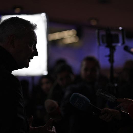 French Minister for the Economy and Finances Bruno Le Maire talks to the press at the Congress centre during the World Economic Forum (WEF) annual meeting in Davos on January 20, 2023. (Photo by FABRICE COFFRINI / AFP)