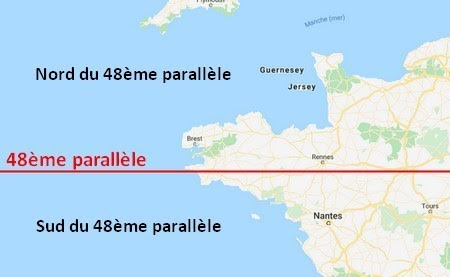 Le 48ème parallèle est une limite administrative qui a des répercussions importantes sur les quotas alloués aux pêcheurs.