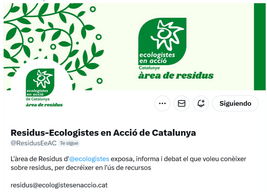 Nou compte a 'X' de l'àrea de Residus