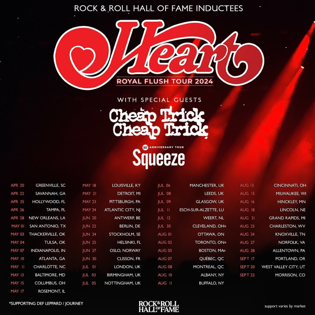 Heart Royal Flush Tour 2024 Dates