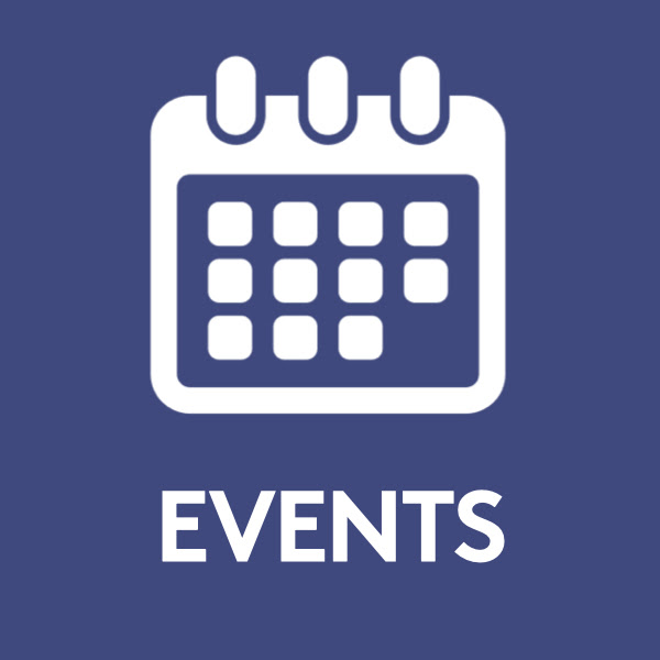 Icon of a calendar. Text: Events