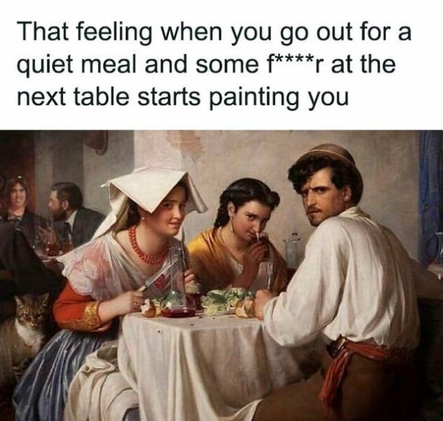 Comments about classic painting turned into meme.