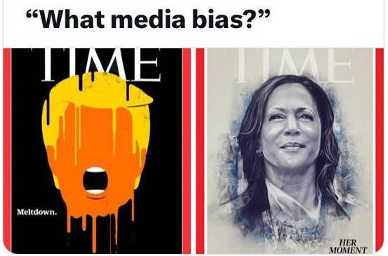 A contrast between two covers of Time Magazine. One flatters Kamala. The other condemns Trump.