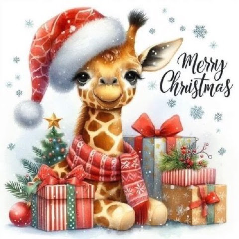 Christmas-Giraffe-Merry-presents