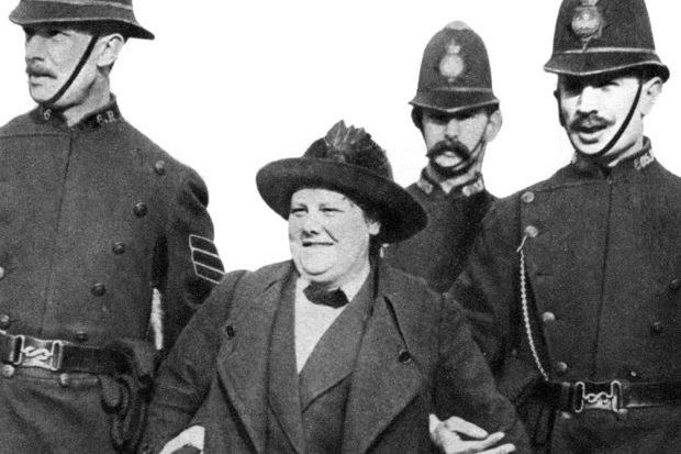 Flora Drummond photographed when she was arrested