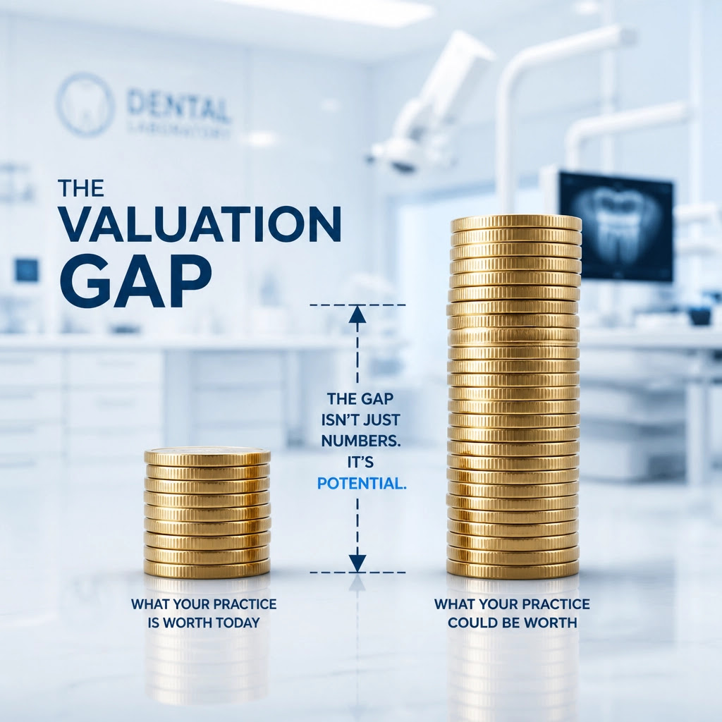 Conceptual graphic of valuation stacks, showing 'The Gap'. Conceptual graphic of valuation stacks, showing 'The Gap'.