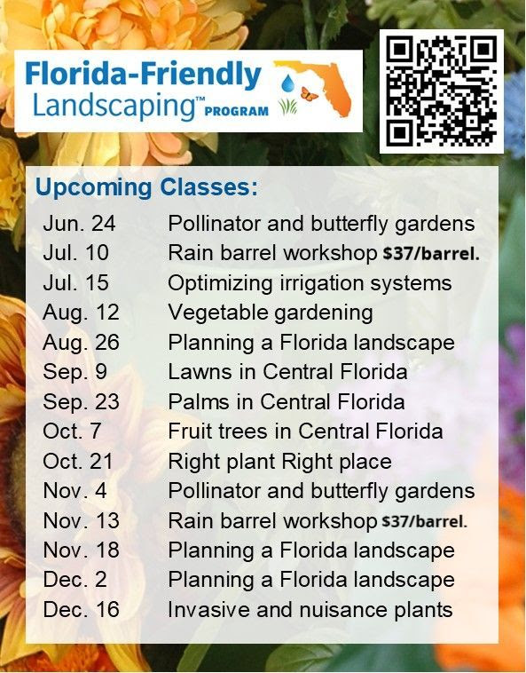 A list of Florida-Friendly classes.