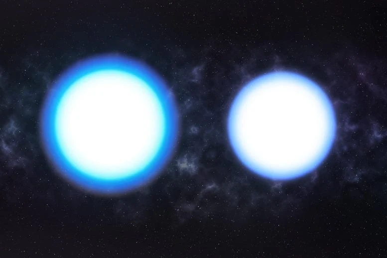 Two White Dwarf Stars With Different Temperatures