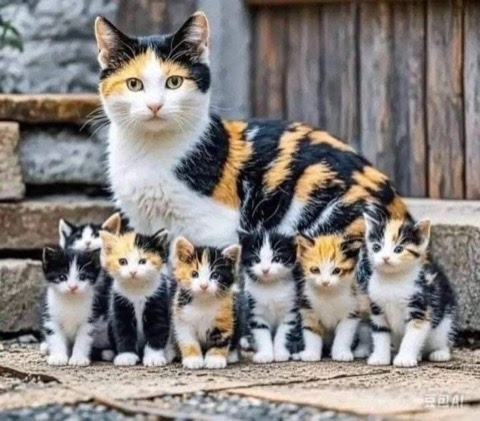 Cat-Mom-with-7