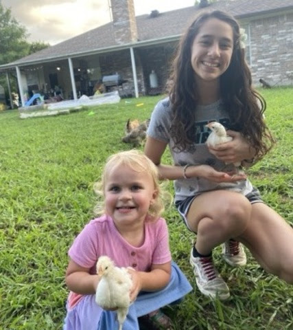 Michelle-Livvy-with-Chickens