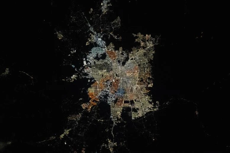 Santiago at Night From Space Station