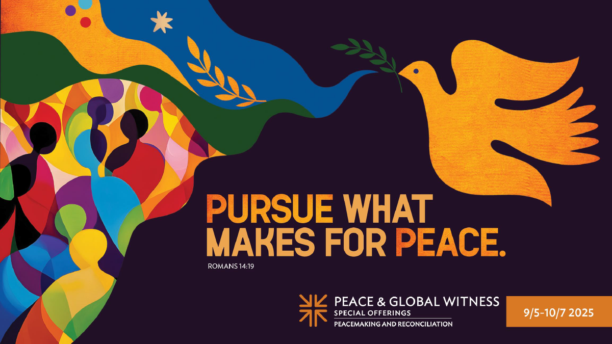 The first slide of the PowerPoint presentation for Peace & Global Witness. 