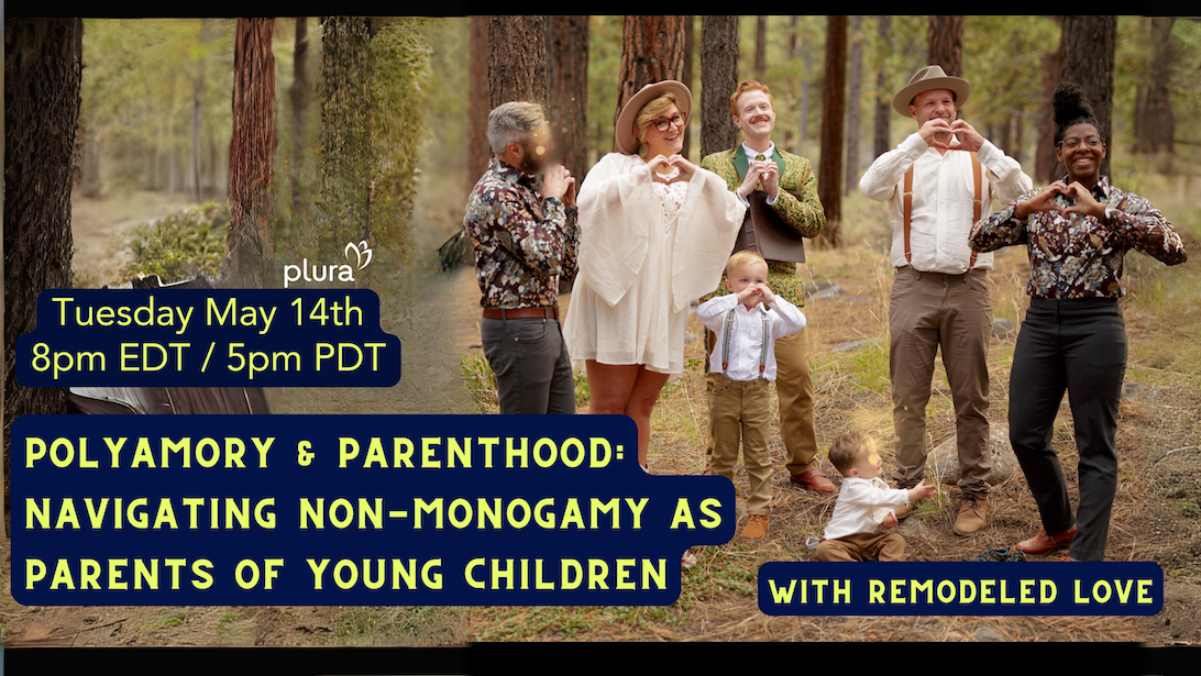 workshop promo image of a group of 5 adults and 2 kids in nature. All looking at the camera and signaling a heart with their hands