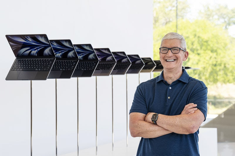 Image may contain: Human, Person, Tim Cook, Computer Keyboard, Electronics, Keyboard, Computer, and Computer Hardware