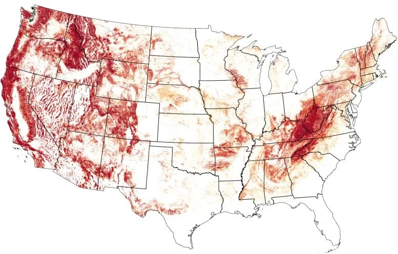 US Landslide Susceptibility Map