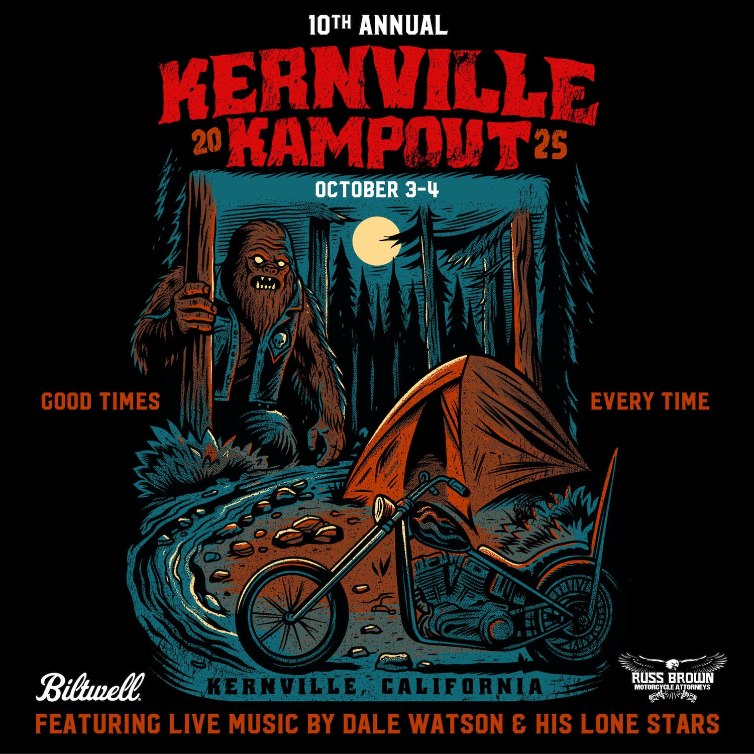 Kernville Kampout Squatch Illustration and Flyer
